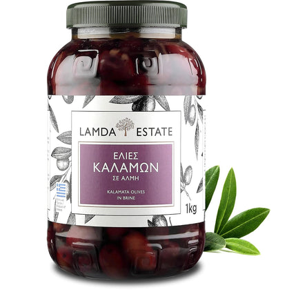 Lamda Estate - Kalamata schwarze Oliven 3x 1Kg