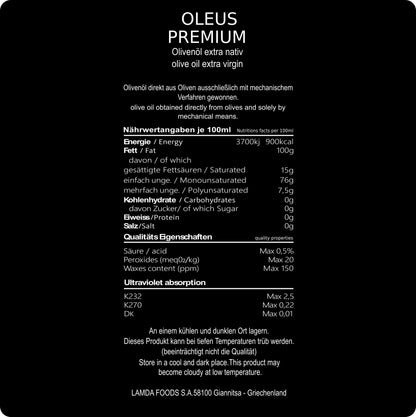 Oleus griechisches extra natives Olivenöl 2x500ml + Balsamico + Oregano - Vorbestellung: Frisches Olivenöl in 1-3 Wochen geliefert