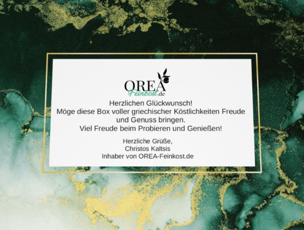 Happy Birthday Geschenk Box – OREA-Feinkost.de – Präsentkorb Ein Hauch von Mittelmeer