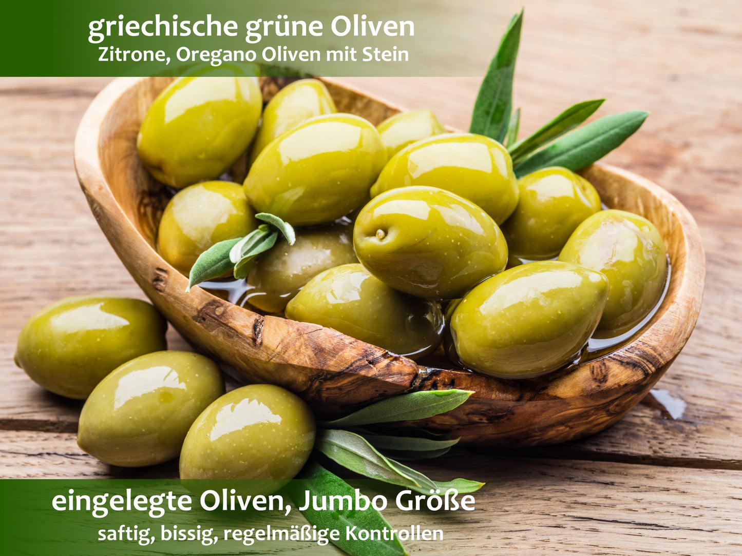 Lamda Estate - grüne griechische Oliven 3x250g (750g)